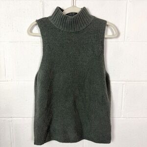 Express Sleeveless Mockneck Sweater Green‎ Soft Goblin Granola Crunchy Forest XL